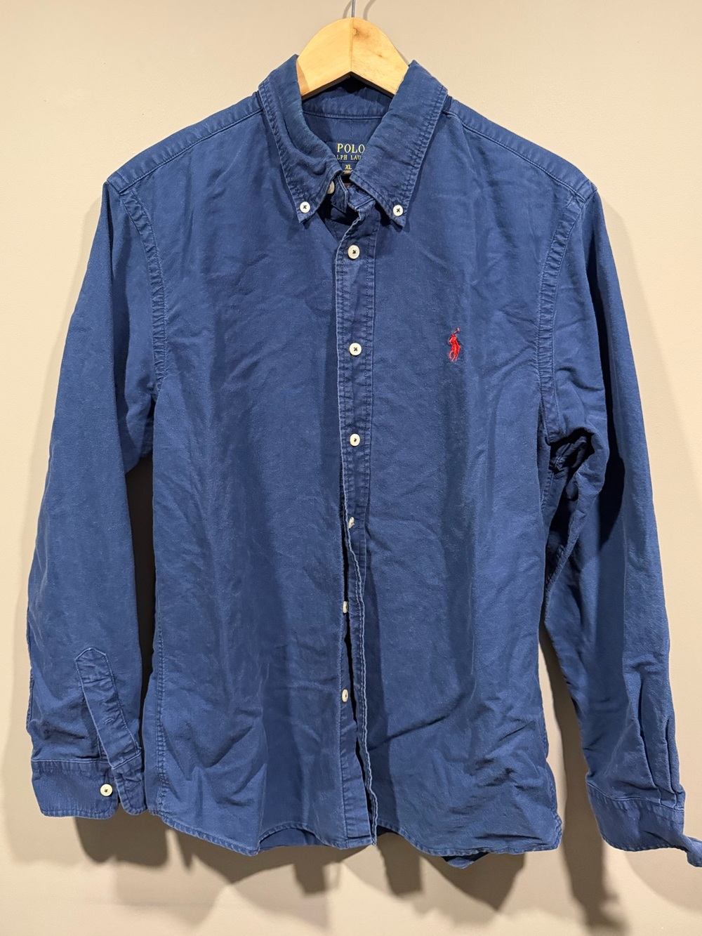 Polo by Ralph Lauren Blue Button-Down Shirt with Red Pony